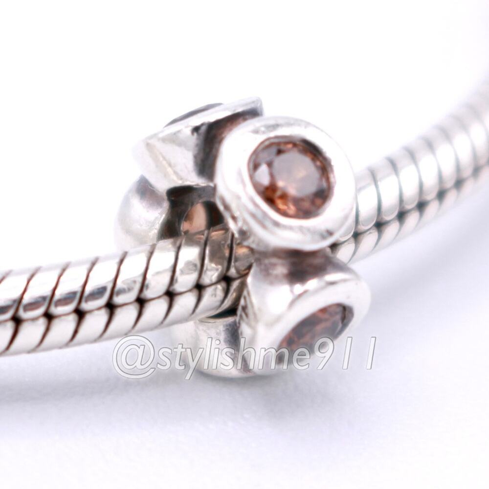 Authentic PANDORA Retired Lights Brown CZ Spacer